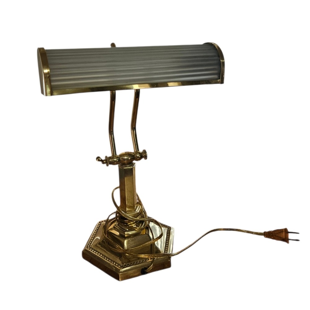 Vintage Brass Bankers Piano Desk Lamp Adjustable UL Certified Mid- Century MCM